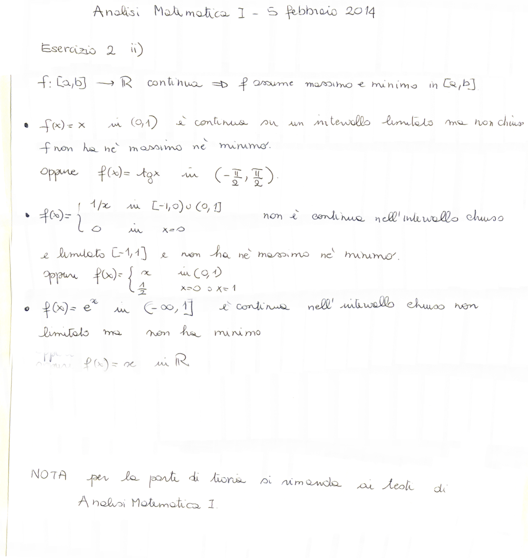 Mathematical Analysis 1 13 14 Dep Computer Science University Of Verona